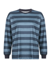 Vintage Striped Pullover Sweatshirt Sweatshirts & Hoodies L