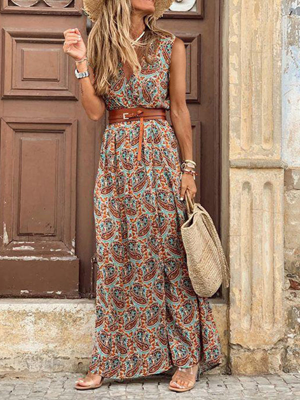 Vintage Sleeveless High-waisted Bohemian Dress Ins Street