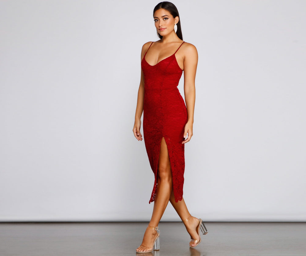 Seraphina Formal Sleeveless Lace Midi Dress Ins Street