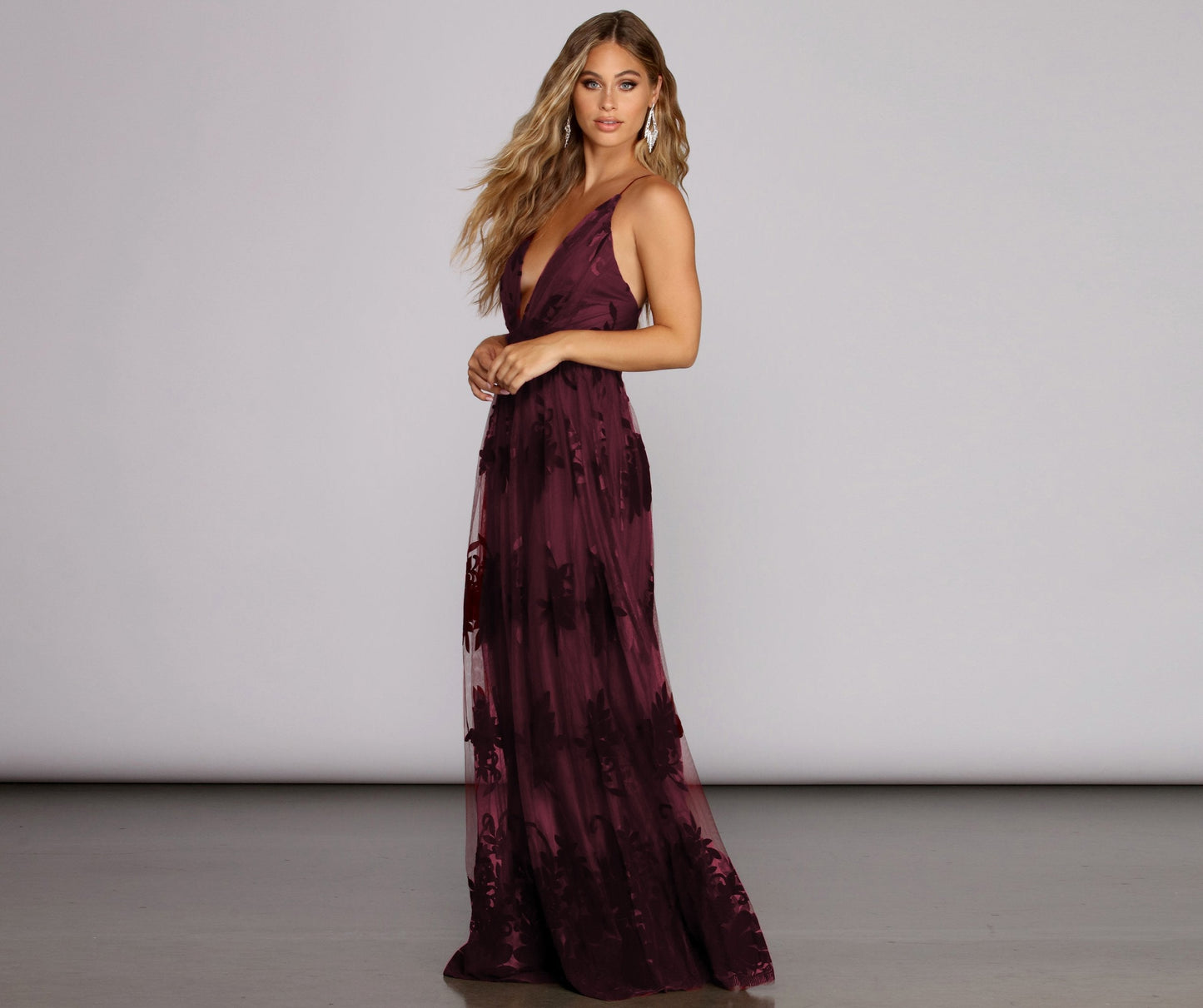 KittenAlarm - Morgan Formal Flocked Velvet Dress