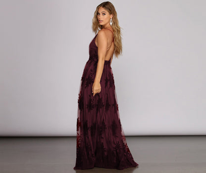 KittenAlarm - Morgan Formal Flocked Velvet Dress