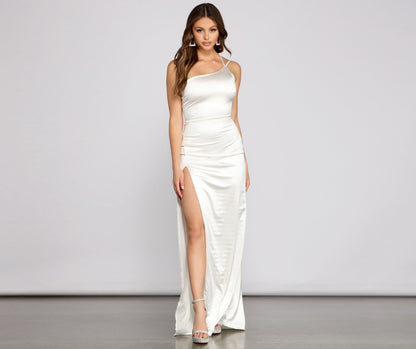 Lana Formal One Shoulder High Slit Dress