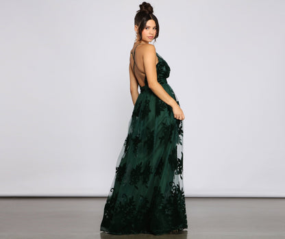 KittenAlarm - Morgan Formal Flocked Velvet Dress