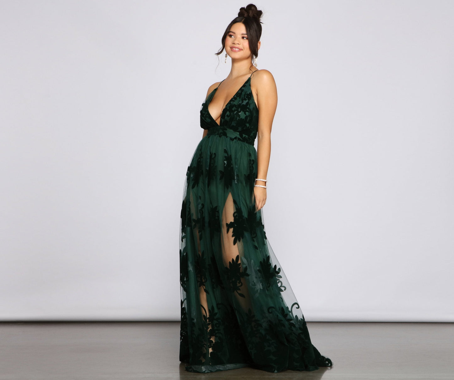 KittenAlarm - Morgan Formal Flocked Velvet Dress