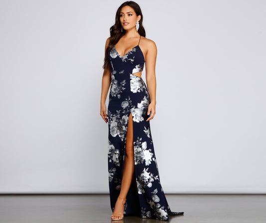 Courtney Foiled Floral Formal Dress Ins Street