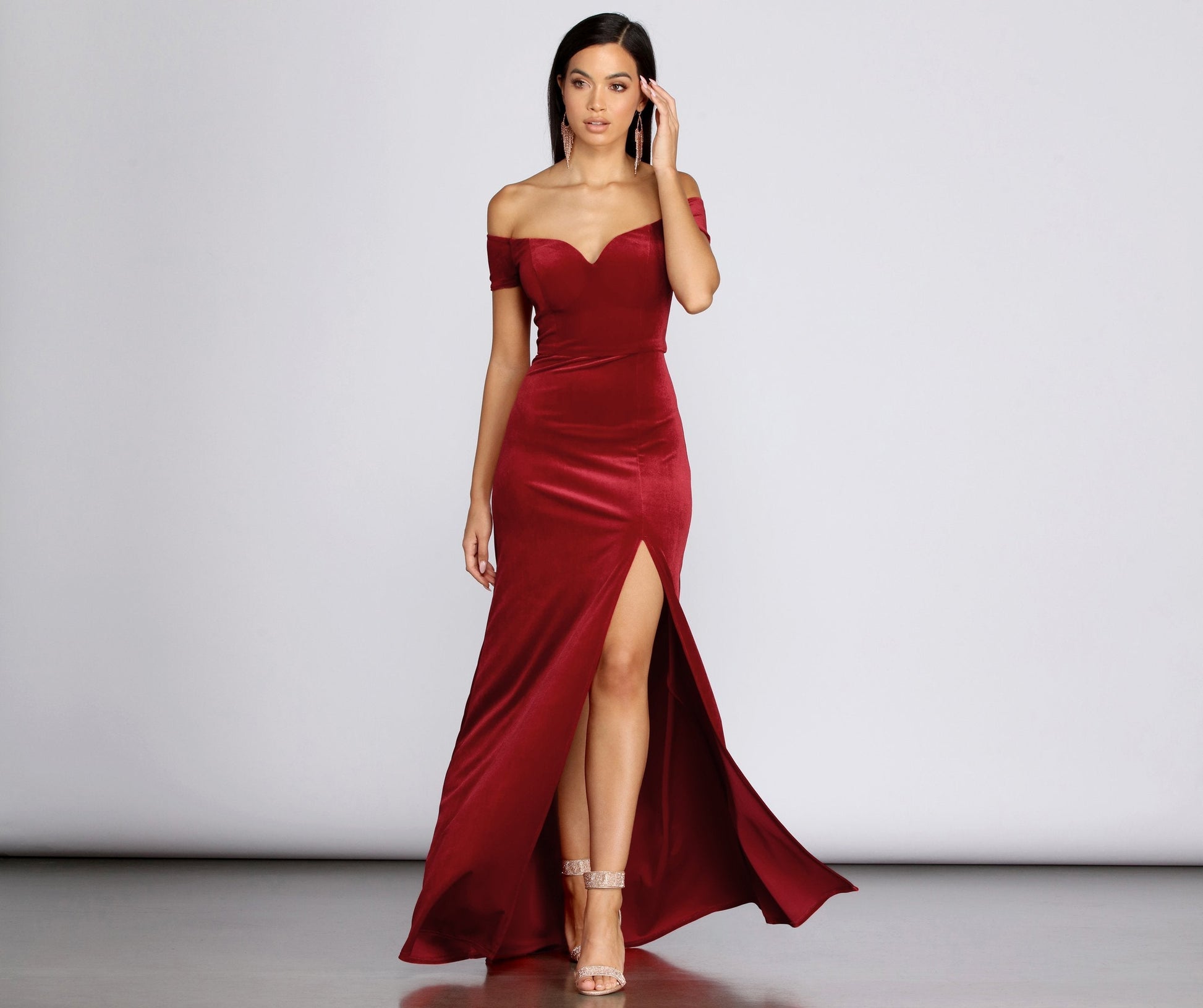 Shania Formal Velvet Sweetheart Dress Ins Street