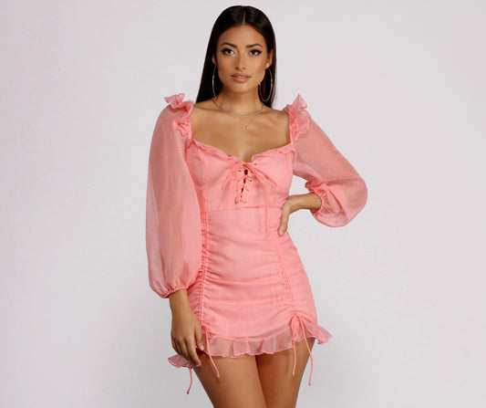 Lace Be Real Organza Sleeve Mini Dress Ins Street