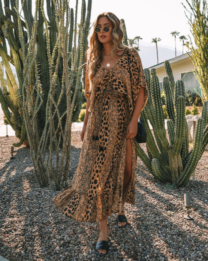 Boujee Bengal Kimono Slit Maxi Dress - FINAL SALE