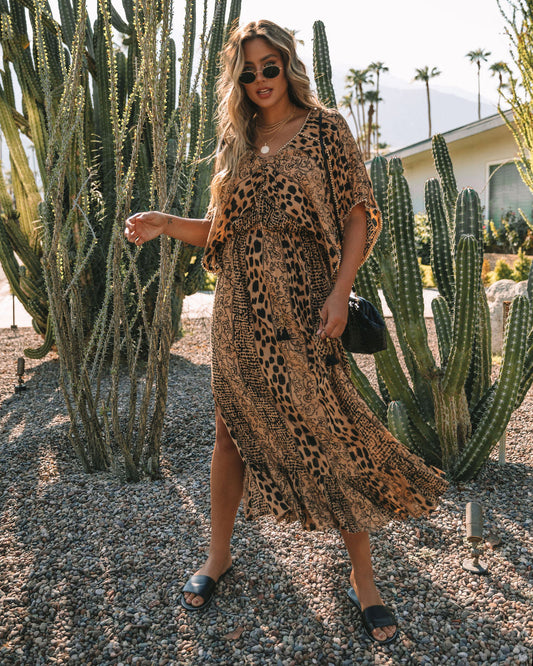 Boujee Bengal Kimono Slit Maxi Dress - FINAL SALE