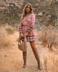 Priority Printed Tassel Dress - Natural - FINAL SALE