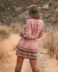 Priority Printed Tassel Dress - Natural - FINAL SALE