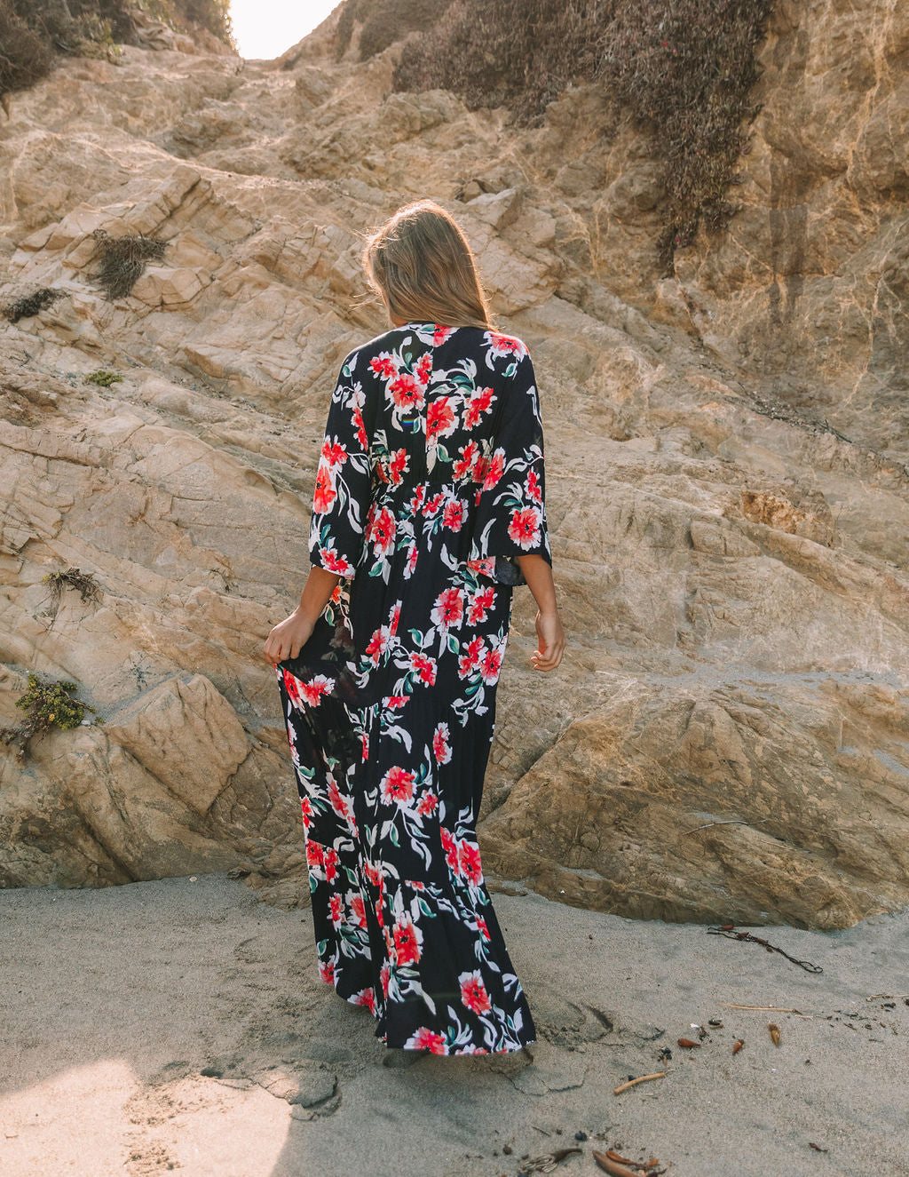 Kaydence Floral Kimono Tie Maxi Dress - FINAL SALE