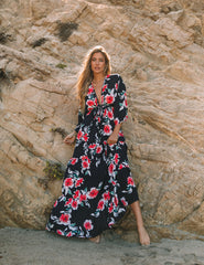 Kaydence Floral Kimono Tie Maxi Dress - FINAL SALE