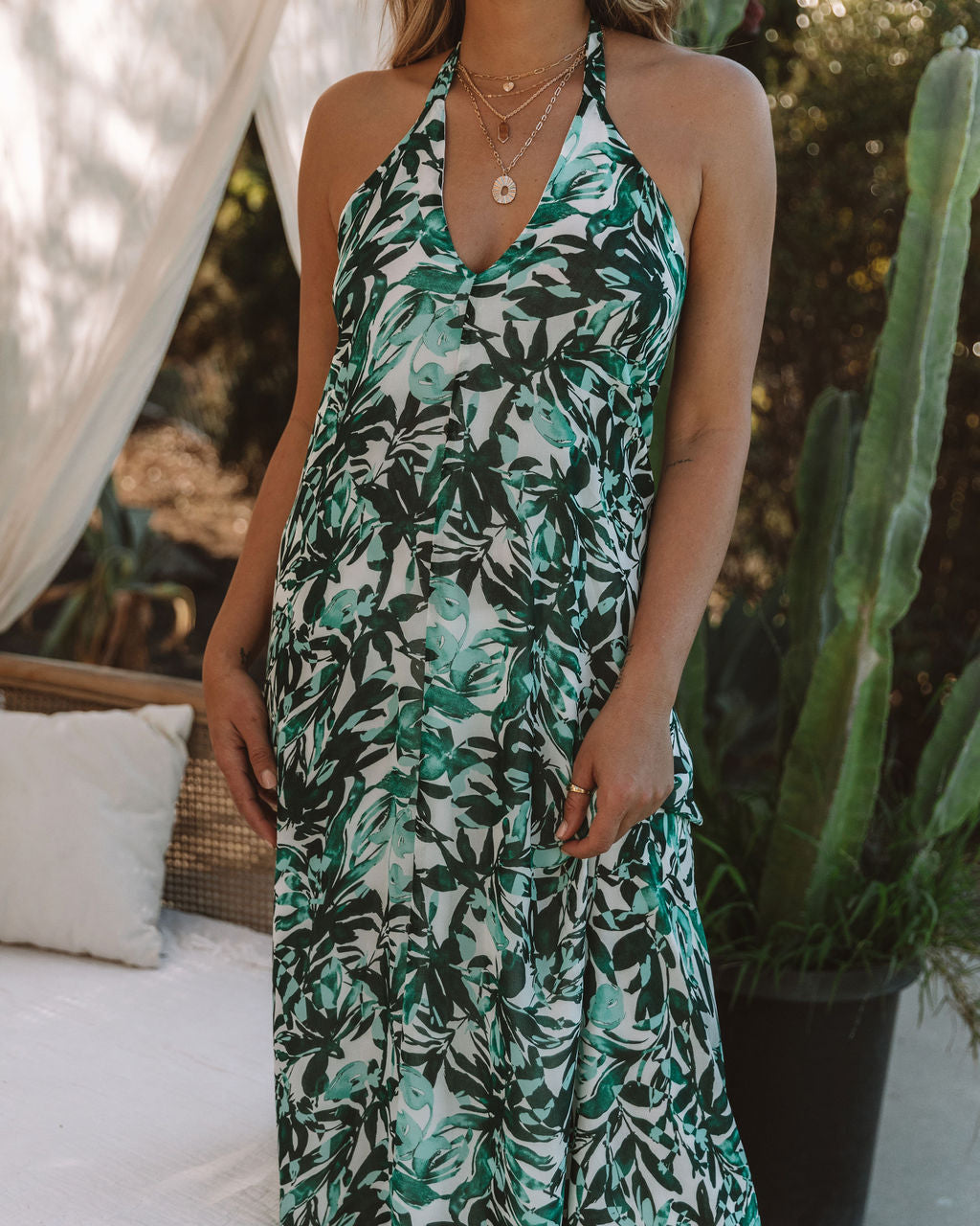 Lewyn Floral Halter Maxi Dress