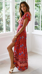 Hurry Up Love Floral Wrap Maxi Dress - FINAL SALE
