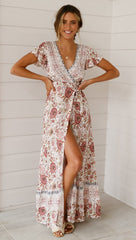 Made Of Sun High Low Pocketed Tie Maxi Dress