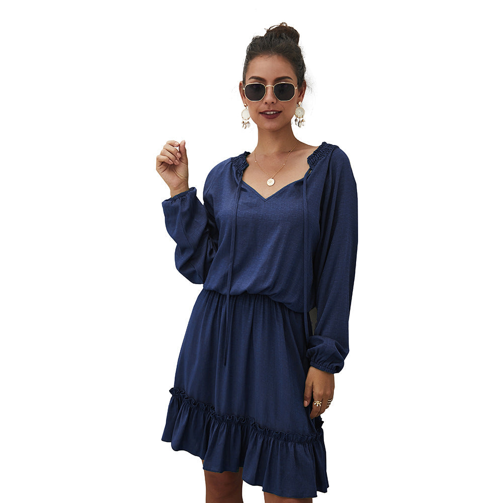 Lena Satin Midi Dress - Navy