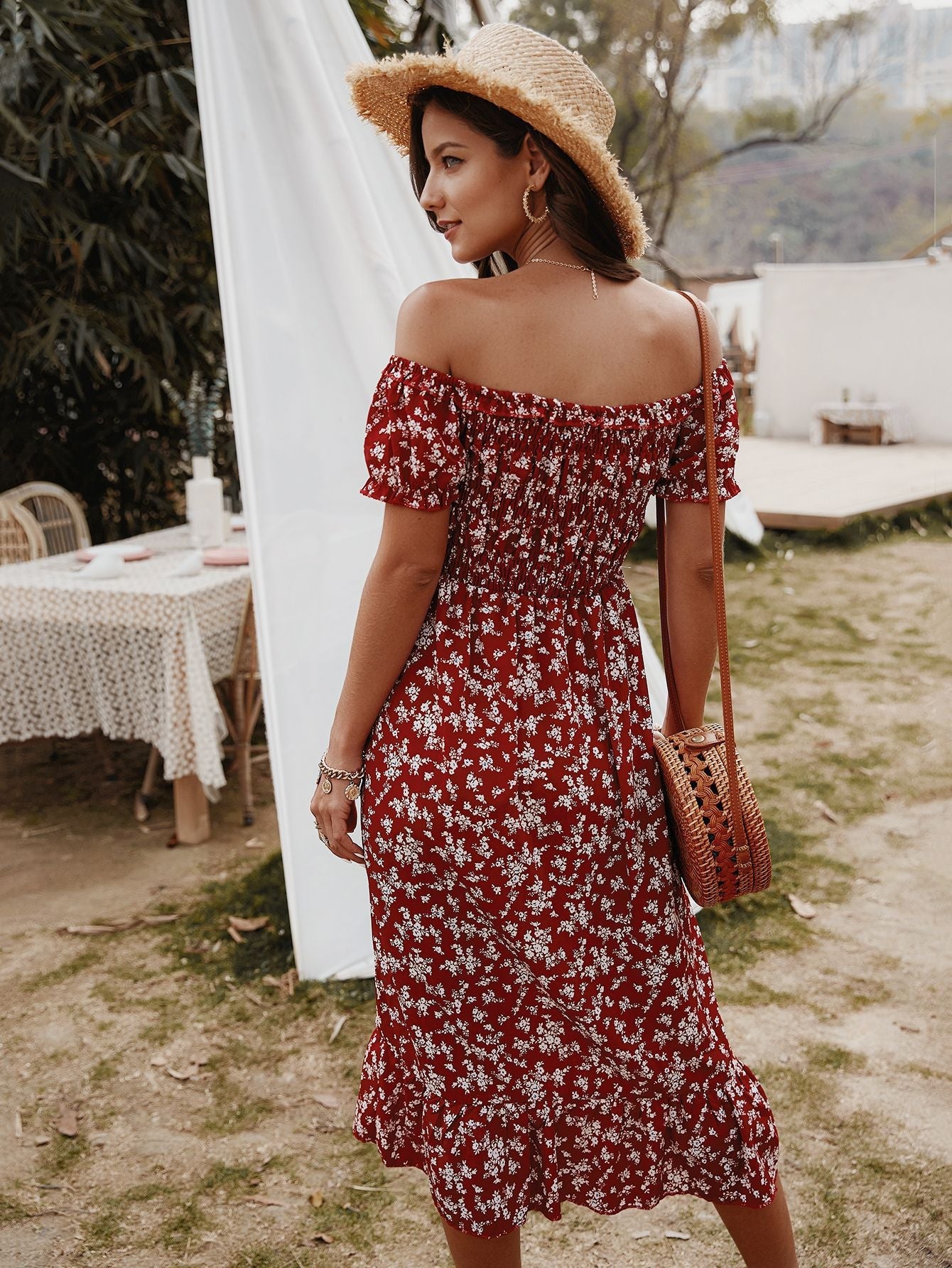 Hayes Floral Off The Shoulder Maxi Dress