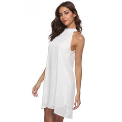 Melody Satin Halter Mini Dress - Ivory