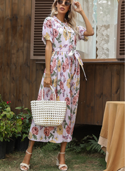 Maybelle Printed Pleated Midi Dress