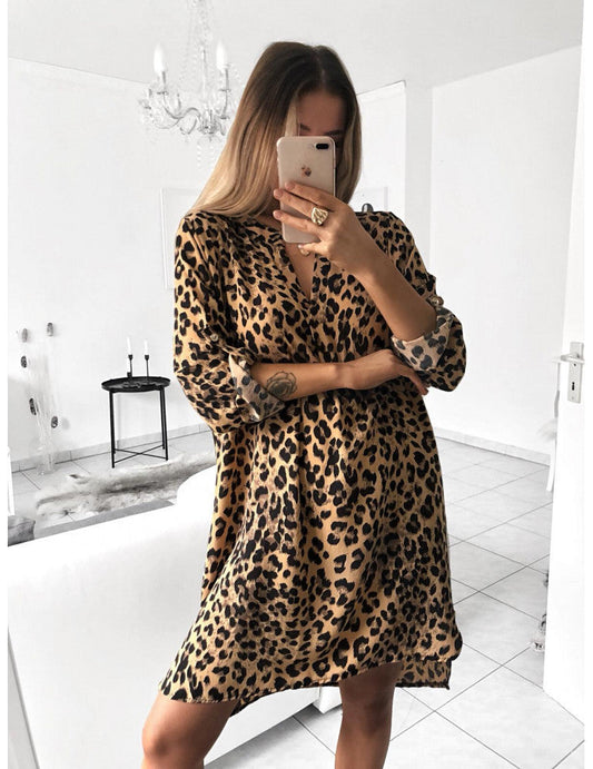 Pure Twist Front Tiger Print Shirt Dress - FINAL SALE