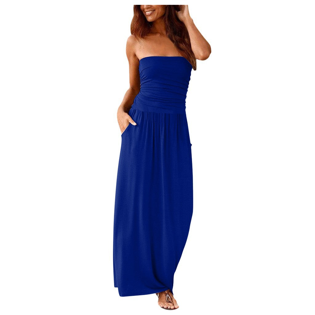 Olation Strapless Jersey Maxi Dress - Navy