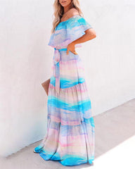 Nice Cotton Pocketed Off The Shoulder Maxi Dress