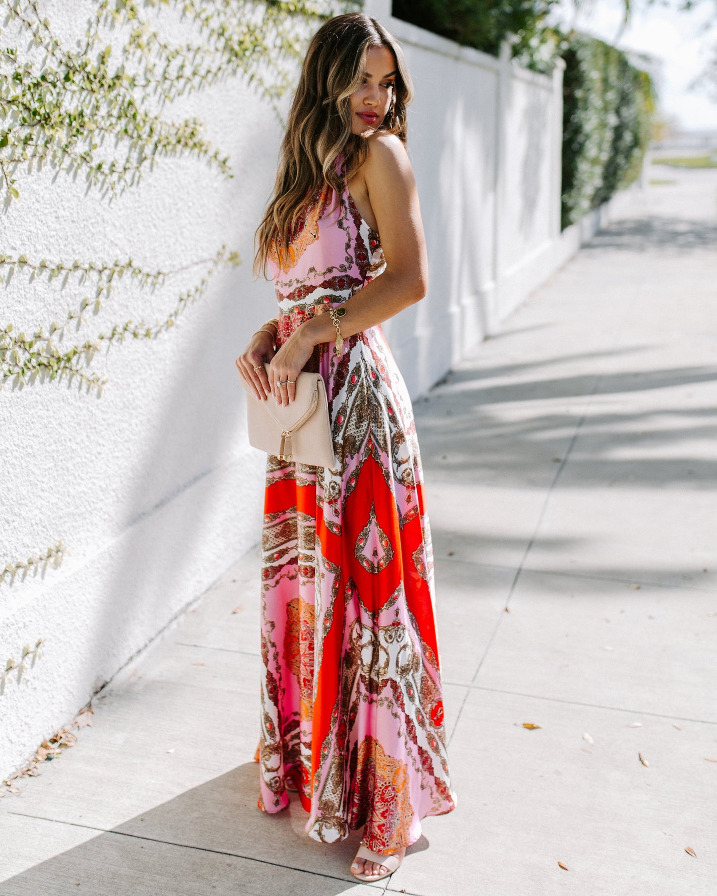 PREORDER - Reina Printed Halter Maxi Dress