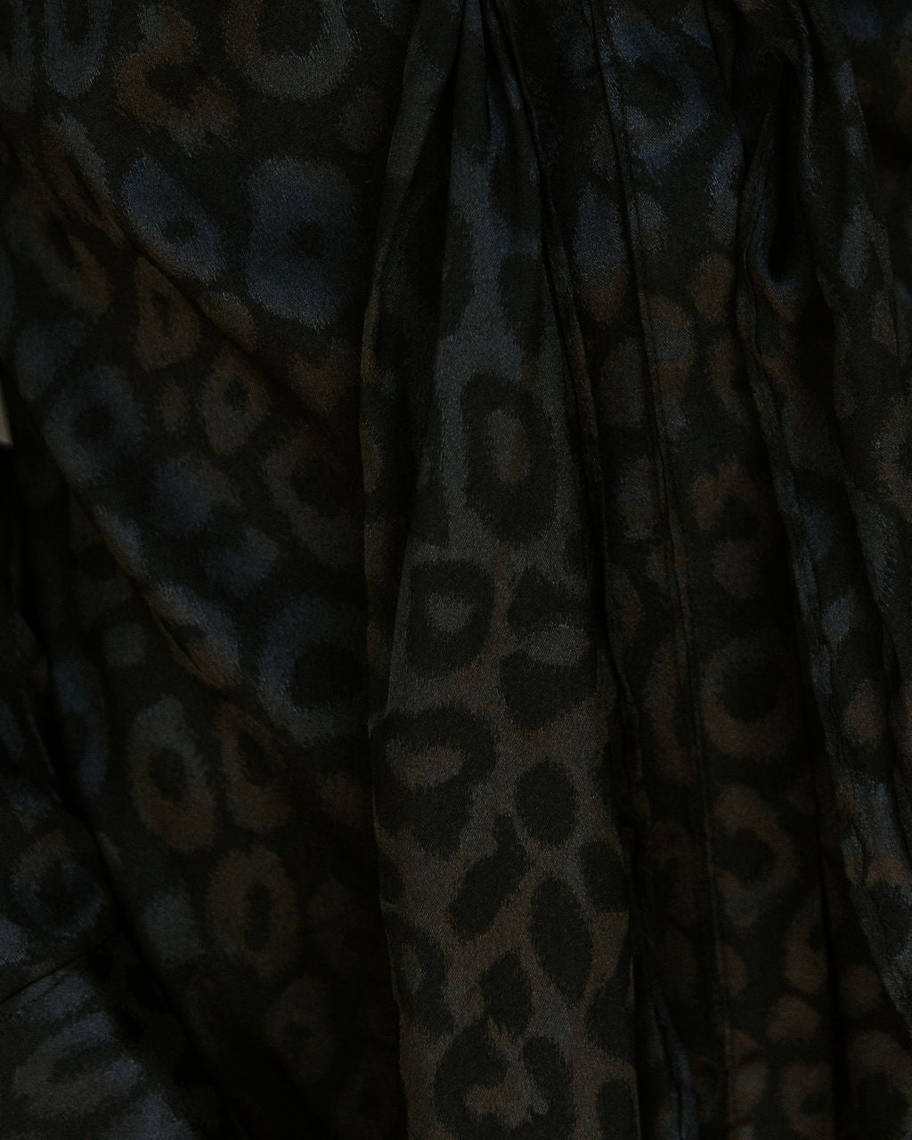 First Kiss Satin Embossed Leopard Tunic - Black