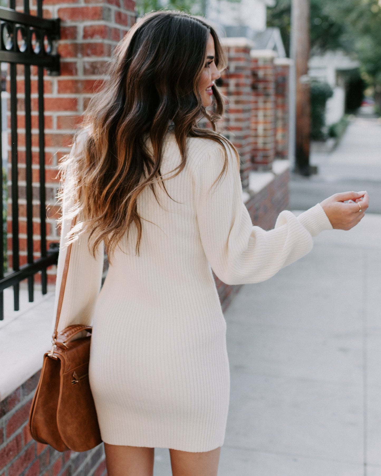 December To Remember Mock Neck Sweater Dress - Ivory