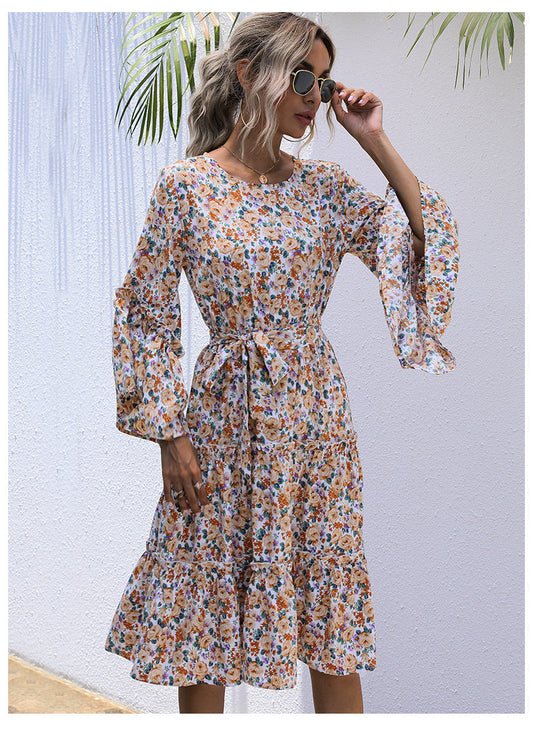 Ditsy Daisy Chiffon Boho Maxi Dress