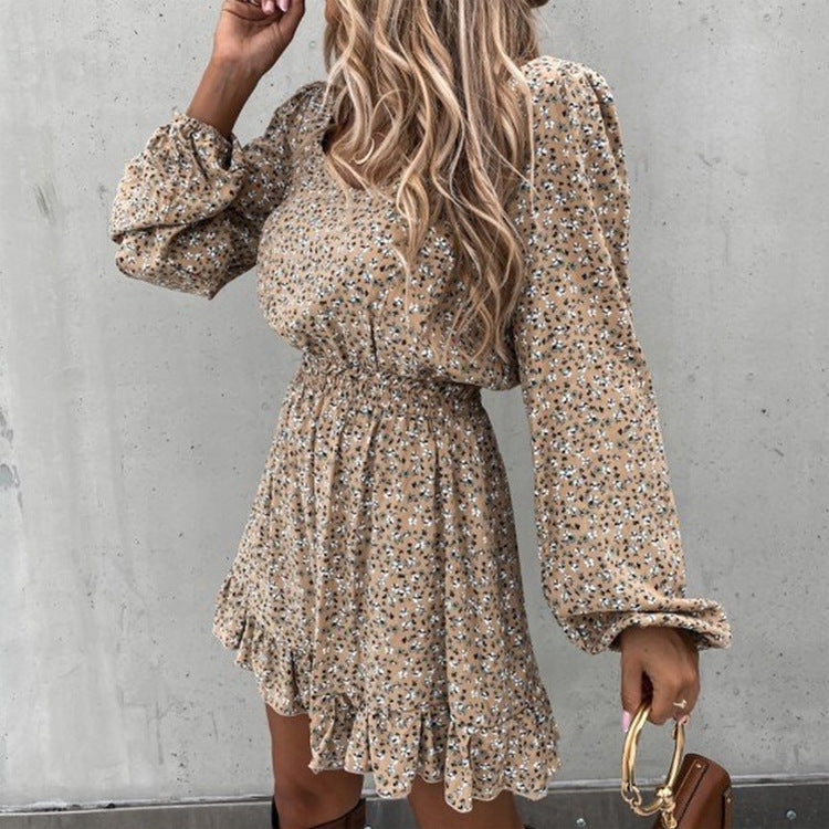 Dahlia Floral Soft Crinkled Tassel Dress