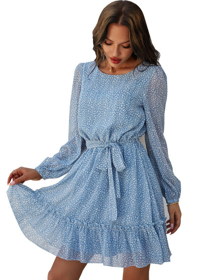 Nothing But Blue Skies Floral Rope Tie Midi Dress