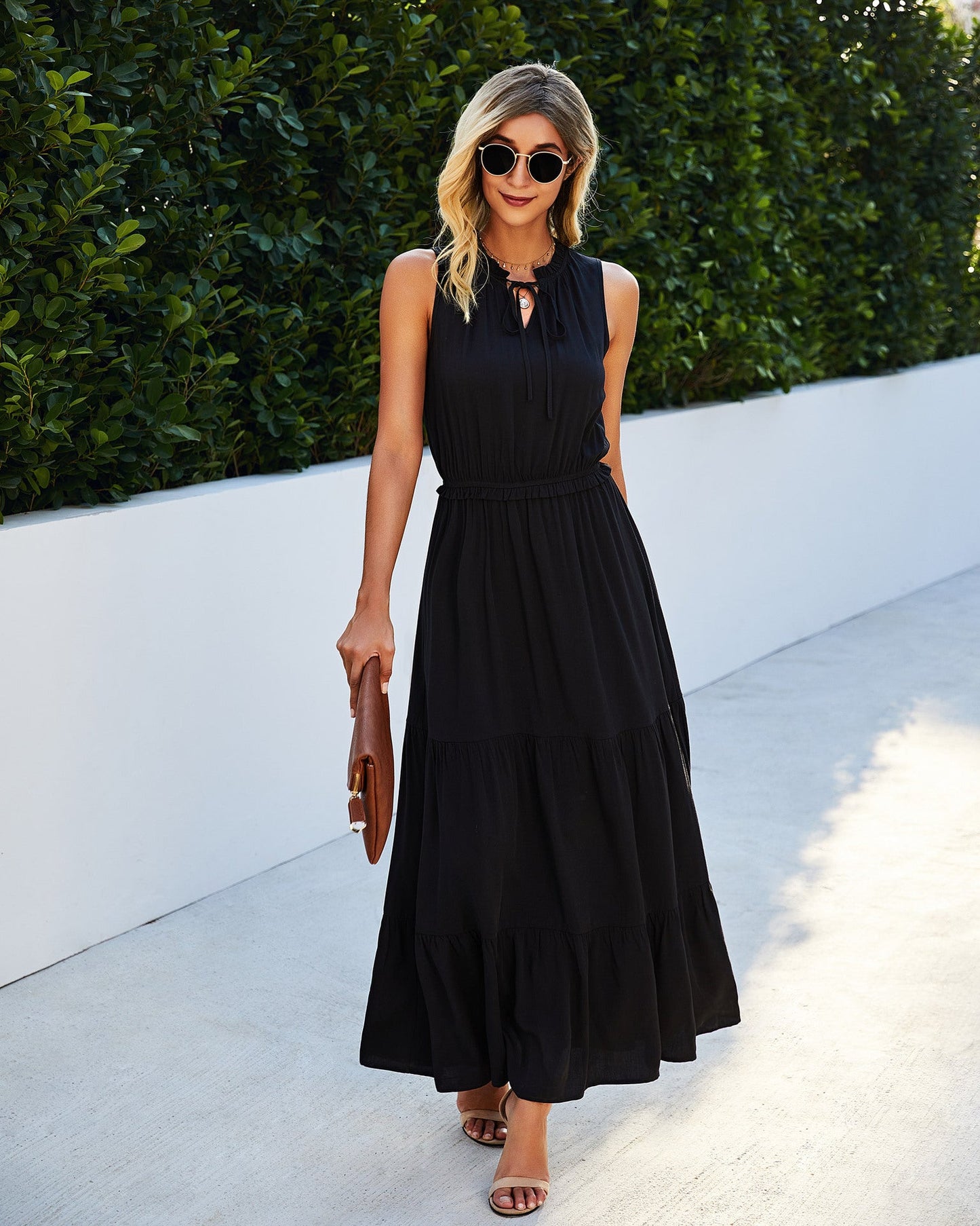 Kokomo Tiered Adjustable Maxi Dress - Black - FINAL SALE