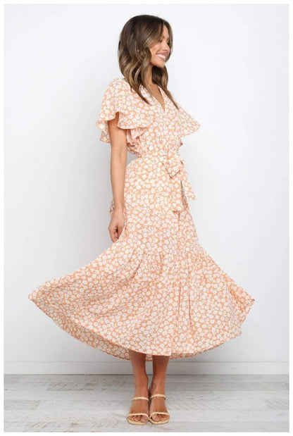 Floral  Maxi Dress - Marigold