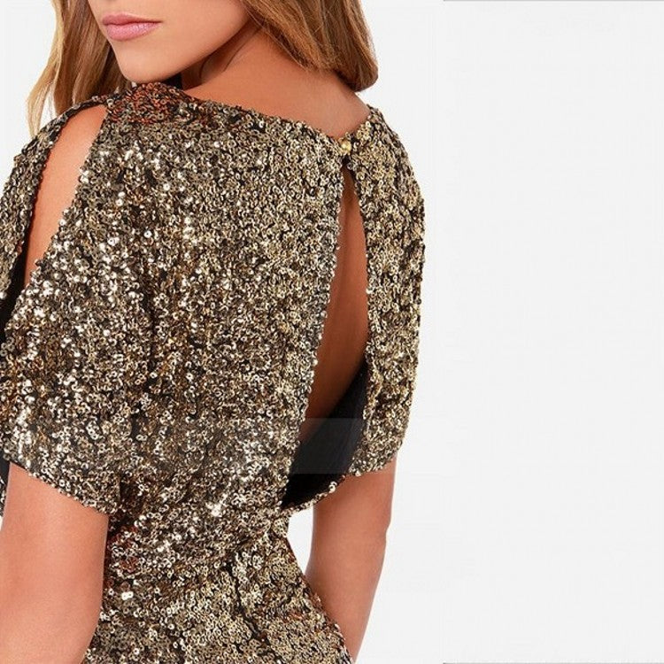 KittenAlarm - Tabloid Sequin Cut Out Shift Dress - Silver - FINAL SALE