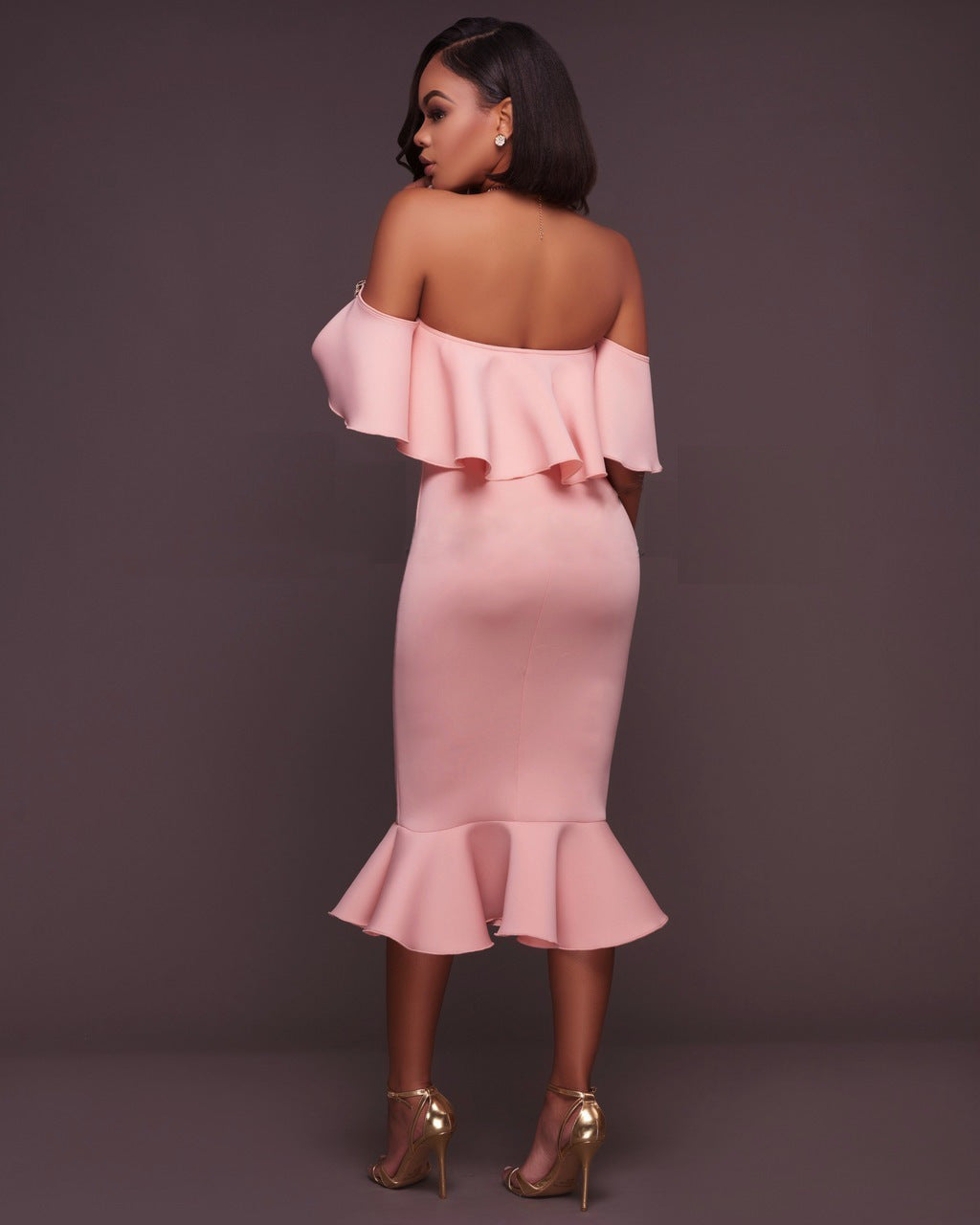 Havana Ruffle Midi Dress - Vintage Mauve - FINAL SALE