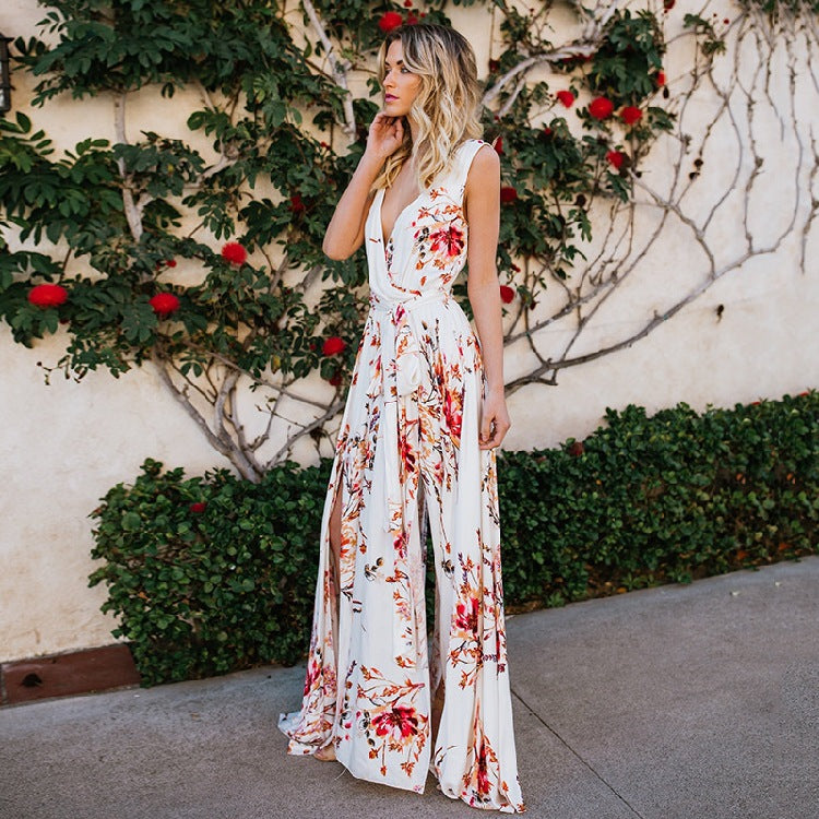 Willa Floral Lace Ruffle Maxi Dress