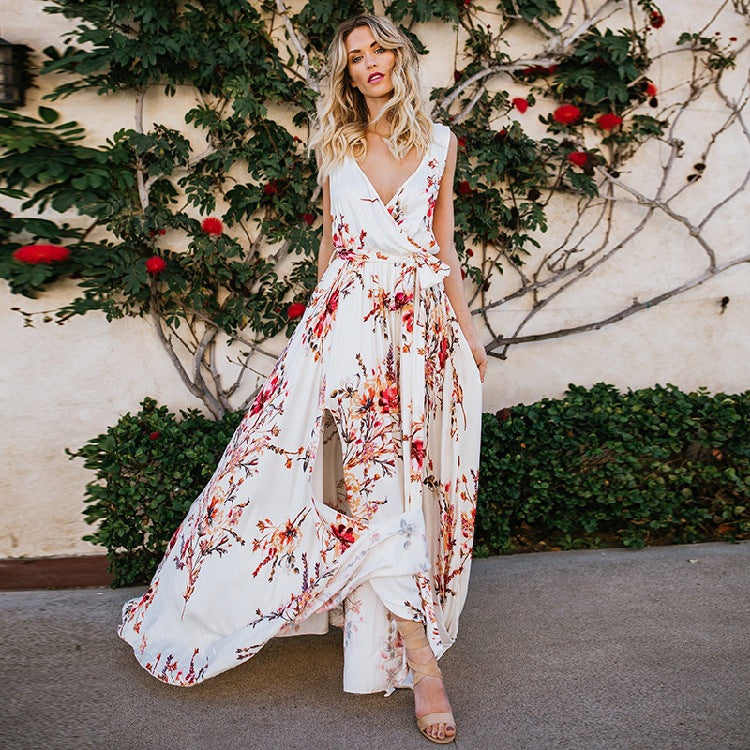 Willa Floral Lace Ruffle Maxi Dress