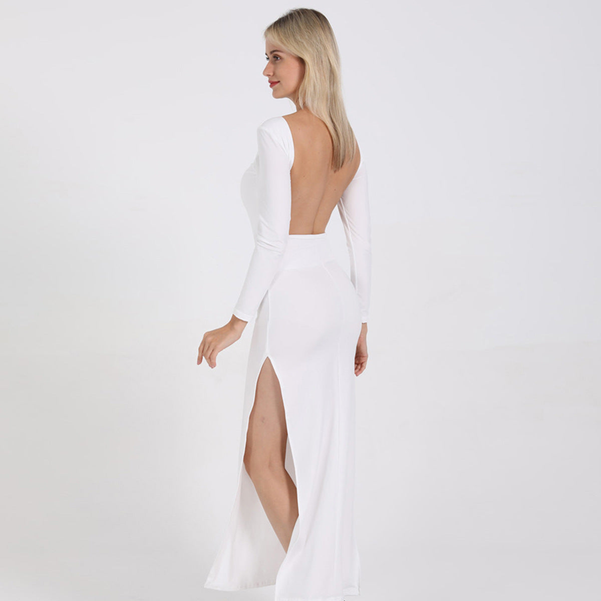 Poise Cotton Open Back Midi Dress - White - FINAL SALE