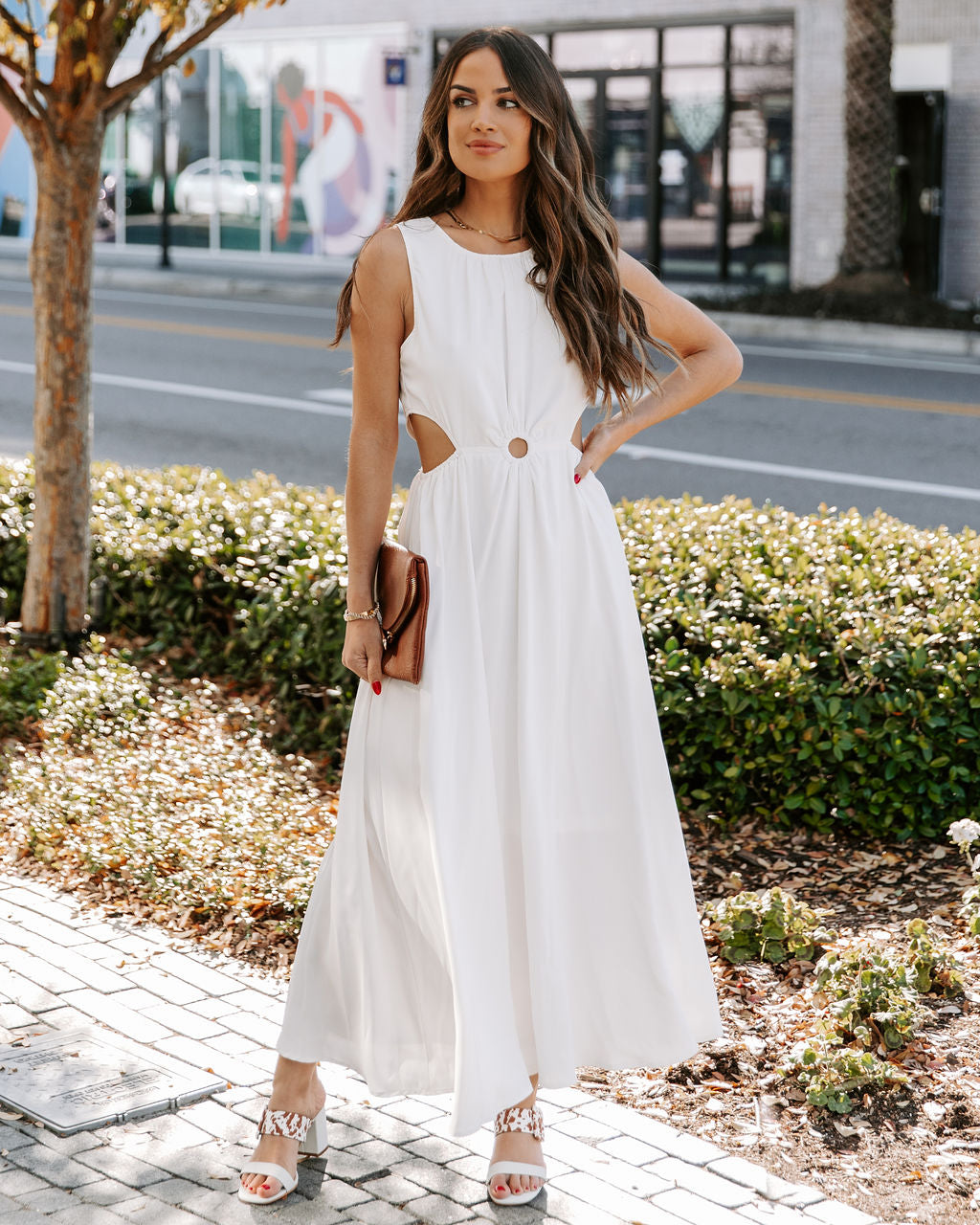 Bay Breeze Cutout Midi Dress - Off White