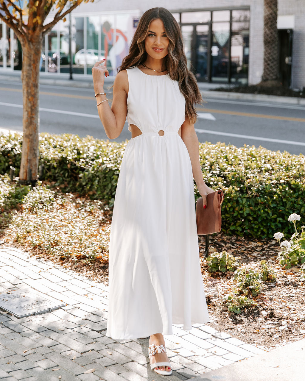 Bay Breeze Cutout Midi Dress - Off White