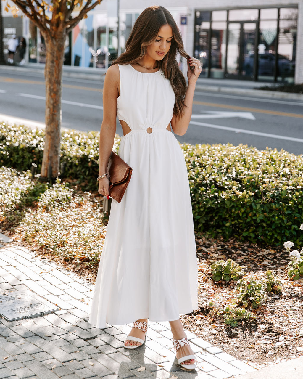 Bay Breeze Cutout Midi Dress - Off White