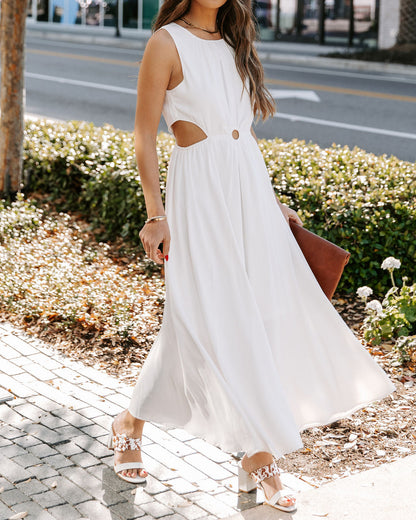 Bay Breeze Cutout Midi Dress - Off White