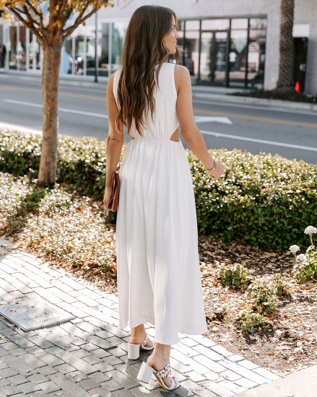 Bay Breeze Cutout Midi Dress - Off White