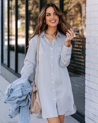 Nolita Pocketed Striped Button Down Shirt Dress