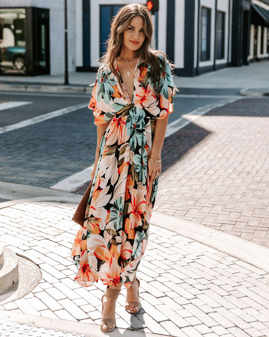 Janika Floral Kimono Midi Dress