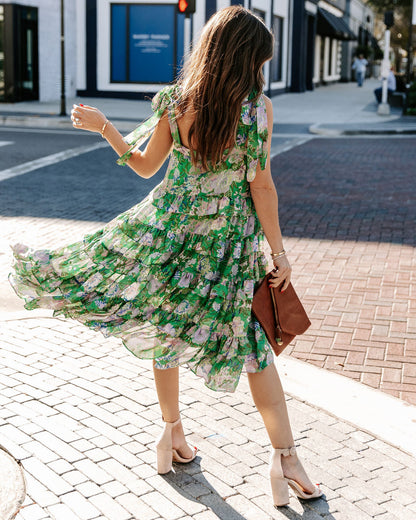 Avisa Floral Ruffle Tiered Tie Strap Dress