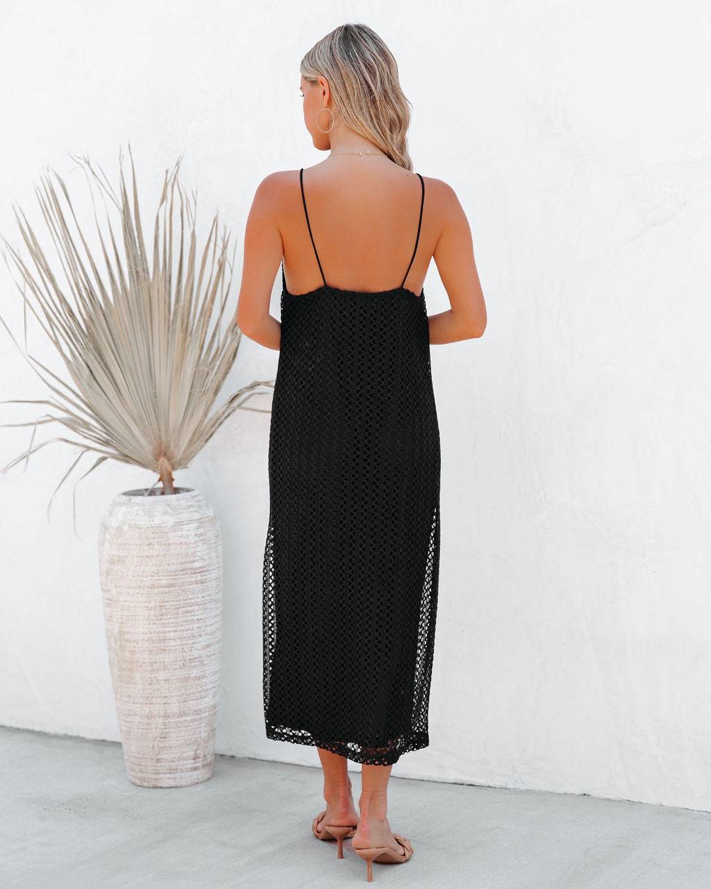 Esplanade Crochet Midi Dress - Black - FINAL SALE