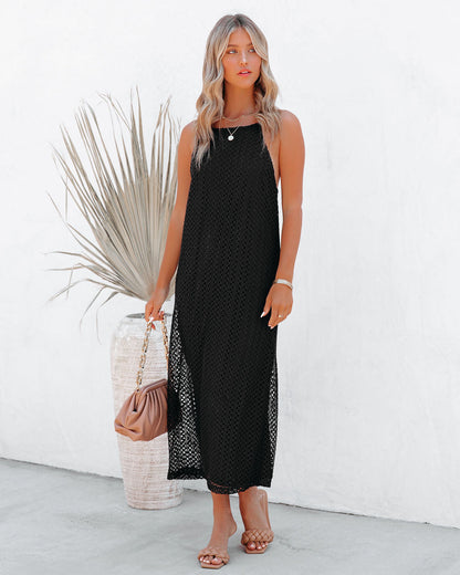 Esplanade Crochet Midi Dress - Black - FINAL SALE